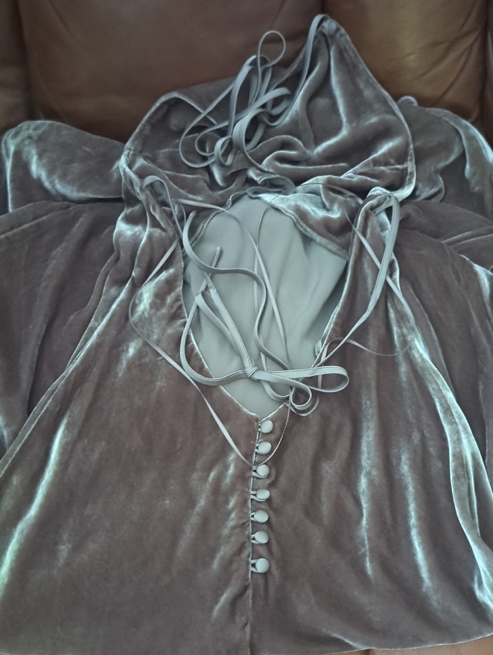 Reformation Jeany Velvet Dress In Magnetic - Picture 7 of 11